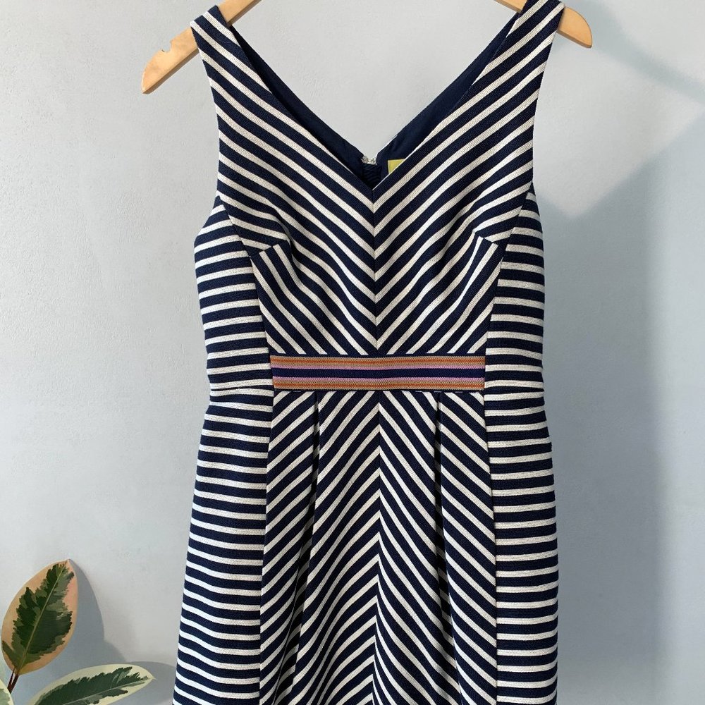 Maeve for Anthropologie navy striped dress